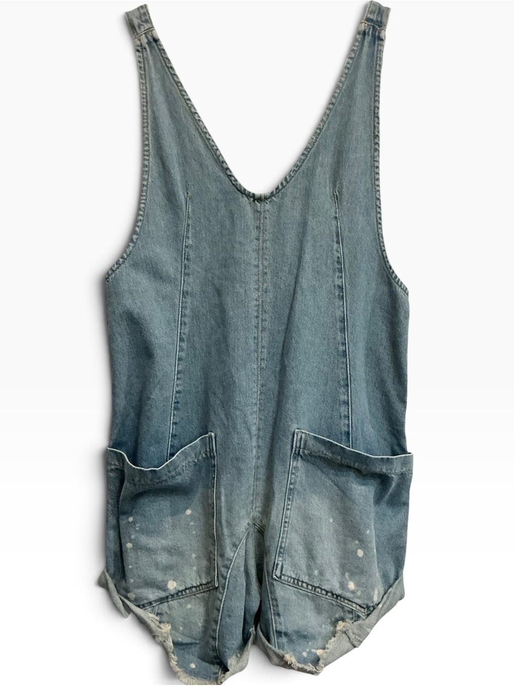 NWT Free People High Roller Denim Shortalls Size XS Bright Eyes Blue Overalls - Picture 4 of 7